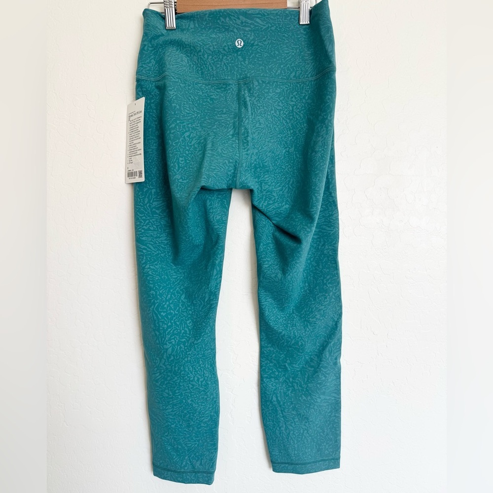 NWT Lululemon Wunder Train HR Crop 23” Size 8 Crunch Teal Lagoon Turquoise - Picture 4 of 9